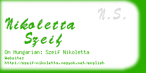 nikoletta szeif business card